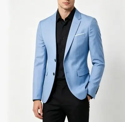Men's Double-Breasted Suit Jacket, Lightweight, Wrinkle-Free, Crease-Resistant - 10