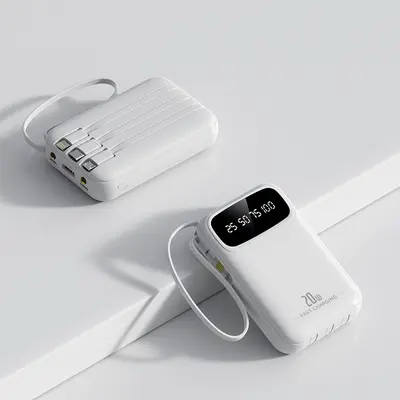 3C Certified Power Bank Super Fast Charging Built-in Cable 20000mAh Portable Mobile Power Supply KC Cross-Border Customization - 12