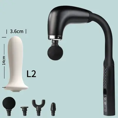Massage Gun with Angled Head, Silicone Attachment for Neck and Lower Back - 7