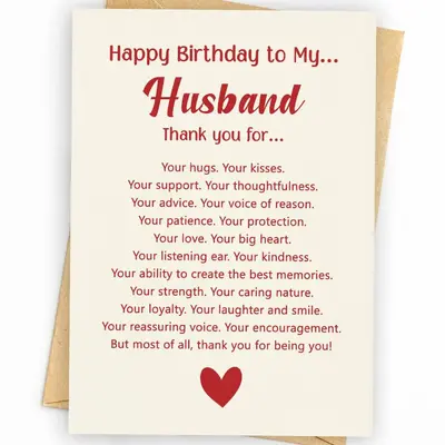 Funny Birthday Card for Husband, Men's Birthday Design - 8