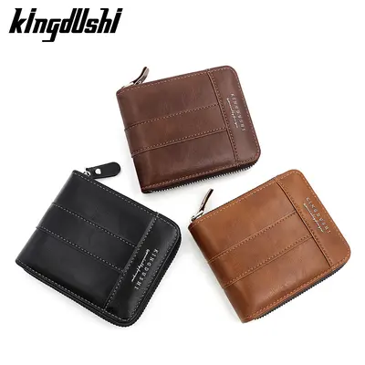 Retro Men's Short Wallet with Chain, Multi-Card Slots and Coin Pocket - 3