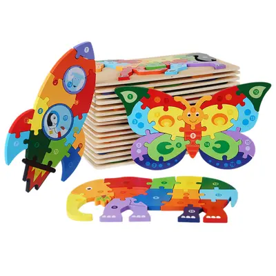 Wooden puzzle toy, shape matching, early education - 5