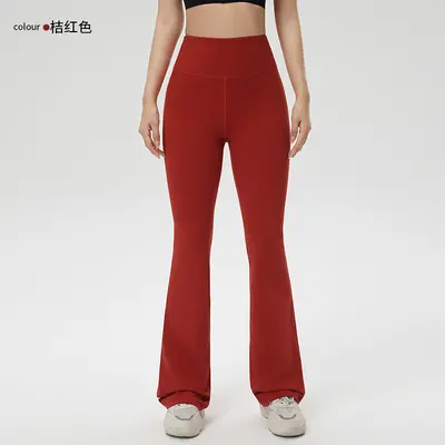 Verlängerte Yoga-Bootcut-Hose leicht ausgestellter Schnitt hohe Taille Pilates - 12
