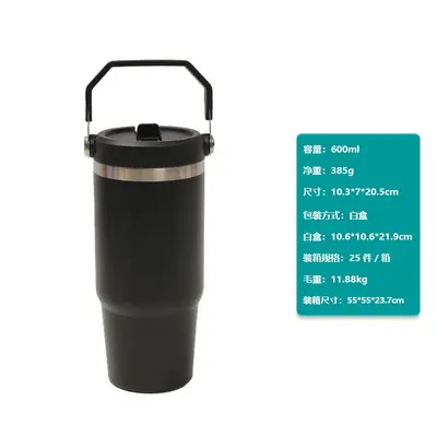 20oz paslanmaz çelik termos bardak, taşınabilir kulplu - 8