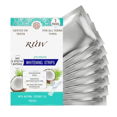 Coconut Oil Teeth Whitening Strips for Smoke and Tea Stains, 7 Pieces - 6