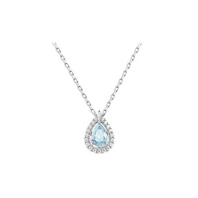 Titianstahl Blau Tränen Halskette Armband Wassertropfen Blitzeffekt Nischeneinfaches luxuriöses Schlüsselbein-Kettchen Geschenk für beste Freundin Fabrikgroßhandel