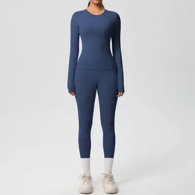 Yoga-Set eng anliegend, beidseitig geraut, 8-teilig - 9