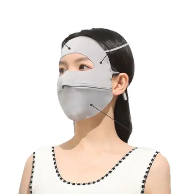Damen-Sonnenschutzmaske aus Eisseide, UV-Schutz, atmungsaktiv