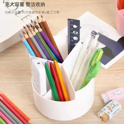360-degree rotating makeup brush storage box