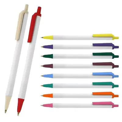 Plastic Click Ballpoint Pen, Multiple Colours, Logo Printable - 2