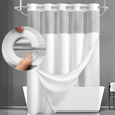 Waffle Shower Curtain, Double Layer, Polyester, Waterproof and Mildew-Proof - 7