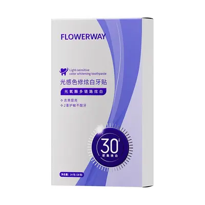 FLOWERWAY Light-Sensitive Teeth Whitening Strips with Enzyme Stain Removal - 7
