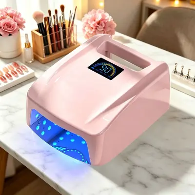 72W kablosuz UV LED tırnak lambası pembe hızlı kuruyan - 2