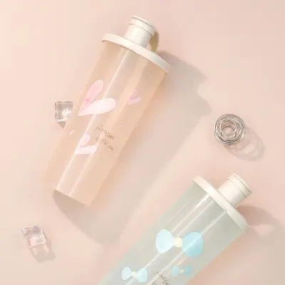 Klappdeckel Wasserflasche Fitness-Sportflasche Kunststoffbecher Student tragbare Wasserflasche Sommer Outdoor-Trinkbecher Kunststoffbecher - 3