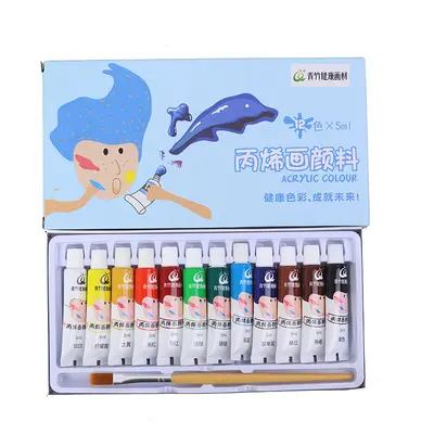 Qingzhu akrilik boya seti 12ml, formaldehit içermez, su geçirmez - 10
