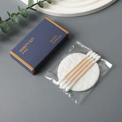Otel tek kullanımlık bakım seti, pamuk çubukları, ped