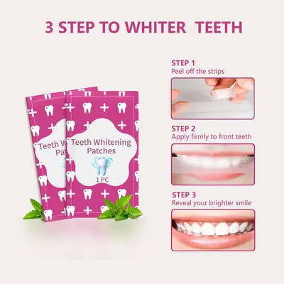 Zahnbleaching-Streifen ohne Rückstände, Zahnweiß-Streifen zum Aufhellen, Zahnaufhellungsstreifen gegen Gelbfärbung, Teeth Whitening Strips, grenzüberschreitend