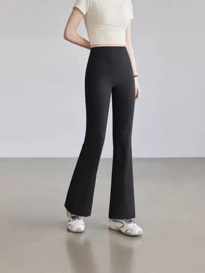 Women's High-Waist Seamless Flare Yoga Pants, Tummy Control, Stretchy