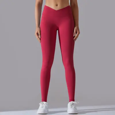 Seamless Women's Yoga Leggings, Peach Hip Effect, Breathable, Cropped Length - 8