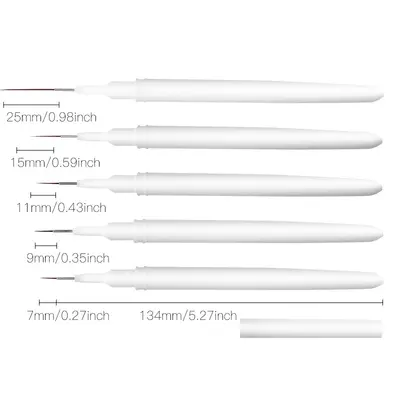 3-in-1 extra feines Nagelkunst-Linienpinsel-Set für Wimpern und Eyeliner - 12