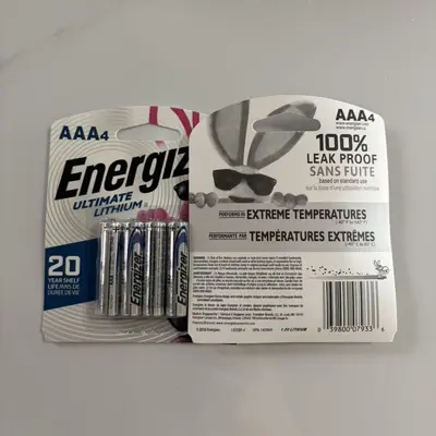 Energizer AA ve AAA lityum pil, 4'lü paket, 1,5V, L91