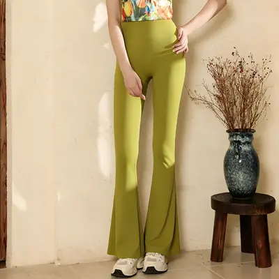Yoga seti, yaz, T-shirt, yüksek bel, flare pantolon - 11