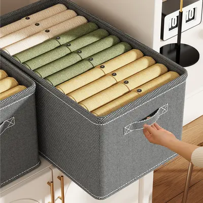 Extra large clothing storage box, thickened, stackable - 1