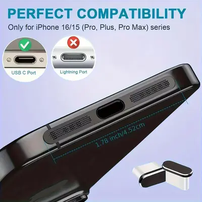 Telefon Toz Kapağı Set USB C Toz Kapağı iPhone 15 / 16 için Toz Temizleme Seti