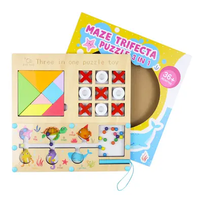 Wooden educational maze puzzle toy 3-in-1 - 9
