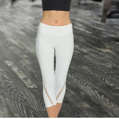 Yoga Leggings with Mesh Panels, Breathable, A5073