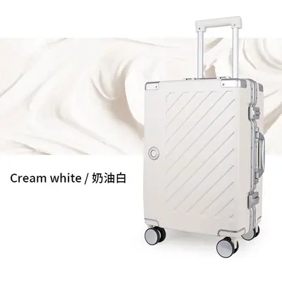 High-quality business trolley case, aluminum frame, sturdy and durable, stylish wheeled luggage for men and women, travel suitcase, combination lock - 12