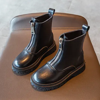 Kinderstiefel aus Leder, weiche rutschfeste Sohle, Frühling und Herbst