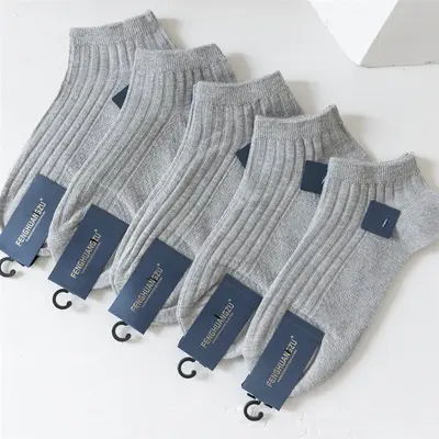 Cotton socks men's socks pure cotton men's boat socks breathable sweat-absorbent deodorant cotton men's socks work comfortable socks