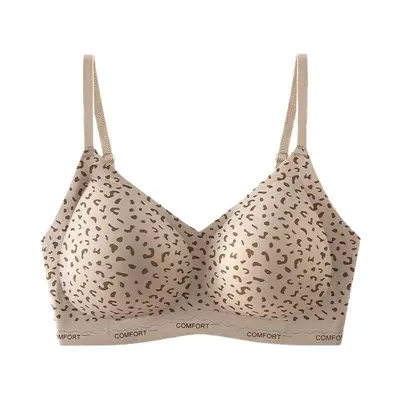 TK Leopardenmuster nahtloser BH, weicher Halt, Push-up, Seitenbrust