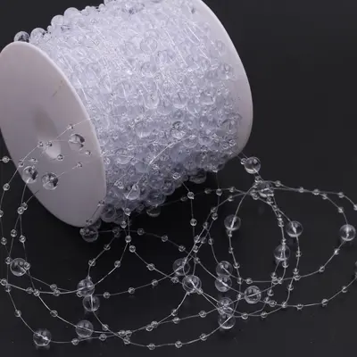 Artificial Baby's Breath Chain Jewelry Accessory, Beaded Decor Chain