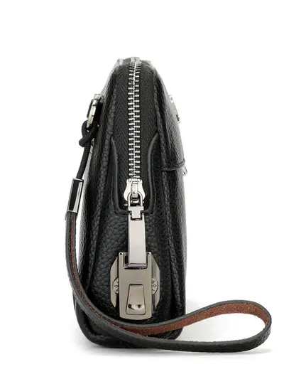Men's Clutch Bag with Combination Lock, Litchi Grain Soft Leather - 3