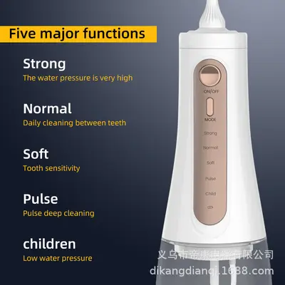 Portable electric oral irrigator, 5-level pulse