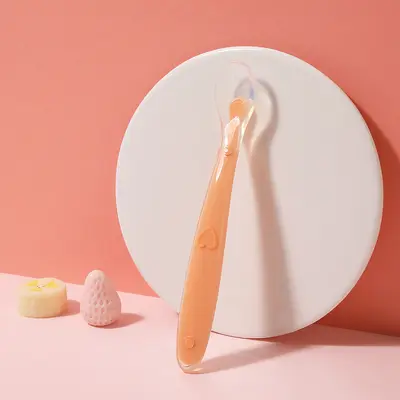 Hamile ve bebek ürünleri bebek yumuşak kafalı silikon gıda takviyesi kaşığı gıda sınıfı bebek pirinç gevreği püresi kaşığı çocuk besleme sofra takımı - 12
