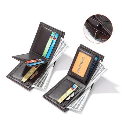Men's PU Short Wallet with Banknote Slot and Driver's License Card Holder - 3