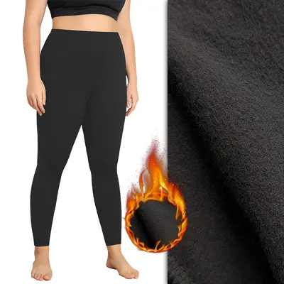 Fleece-Lined Plus Size Winter Yoga Pants, High Waist, Sizes 1XL-5XL - 7