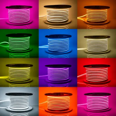 LED Silicone Neon Light Strip 12V Flexible Ultra Bright Outdoor Waterproof Advertising Sign Modeling Letter Making Soft Light Strip