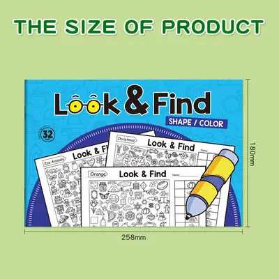 Children's Spot the Difference Coloring Book with Early Learning Flash Cards - 2