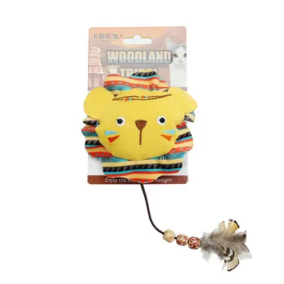 Self-Play Cat Toy Set with Plush and Feather Teaser Wand - 6