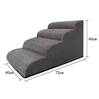 Washable Dog Stairs with Grey Sponge Steps for Small and Medium Dogs - 8