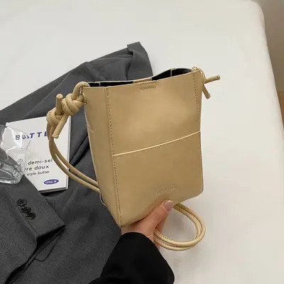 2025 Summer Popular Mini Small Bags for Women New Solid Color Foreign Style Crossbody Bag Korean Style Textured Bucket Bag - 11