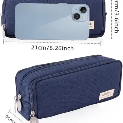 Korean-Style Canvas Pencil Case, Large Capacity, Multifunctional for Students