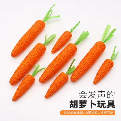 Cat Toy Set with Hemp Rope and Carrot Design, Self-Play Toy - 1