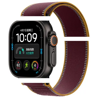 Velcro Strap Compatible with Apple Watch S10/Ultra2, Black Buckle - 7