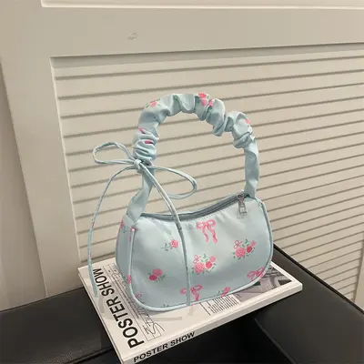 2026 Bow-Print Casual Single-Shoulder Bag, Lightweight Underarm Bag - 8