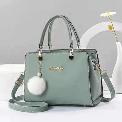 Women's Crossbody PU Leather Square Bag with Chain Strap - 8